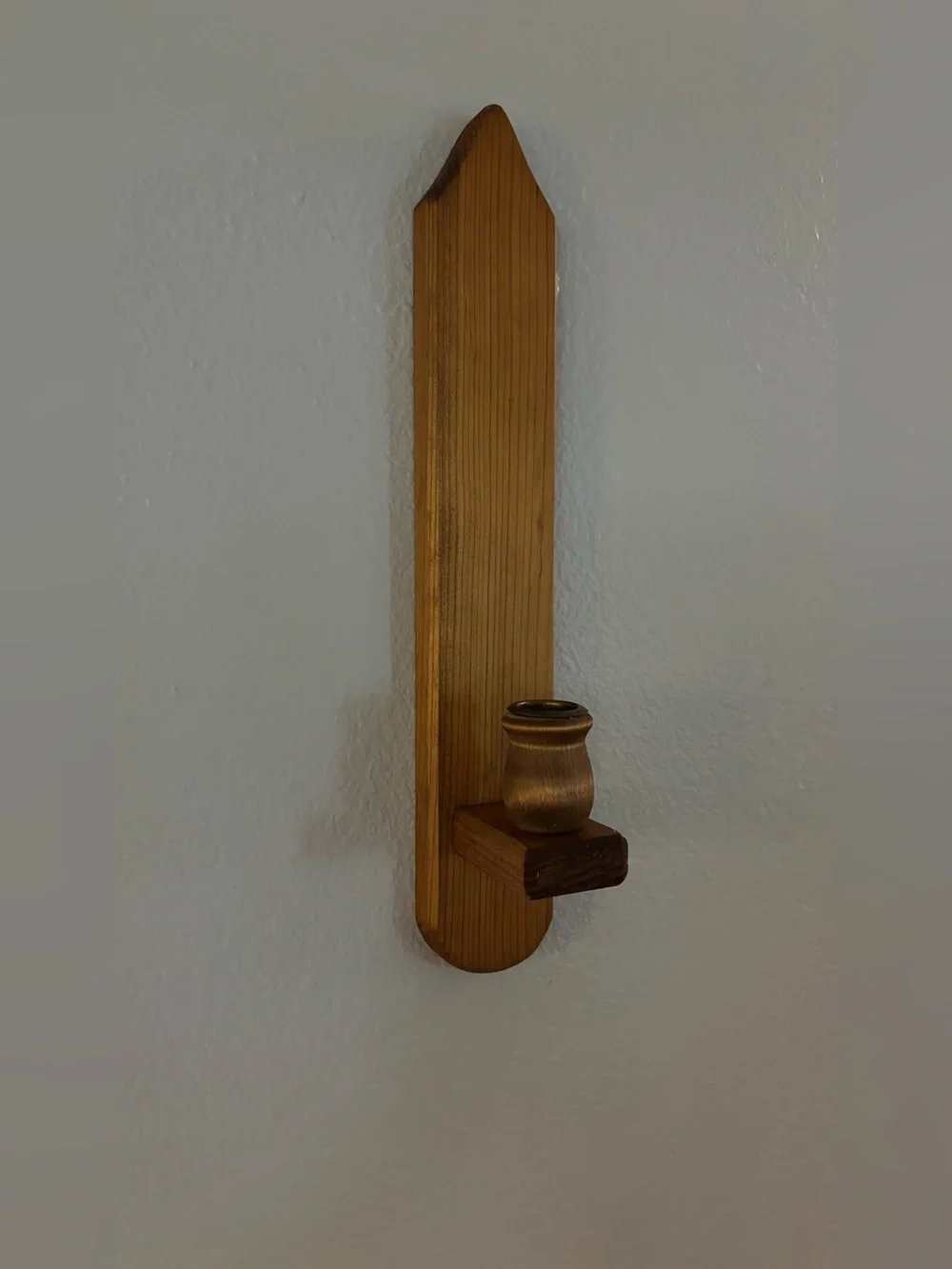 Wooden Wall Candle Holders - Wall Sconces Natural Brown Handmade